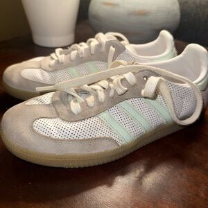 adidas Women's White and Mint Green Athletic Shoes